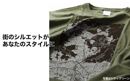 【川西】地図柄ビッグシルエットTシャツ（ホワイト）Sサイズ［No.344-01］