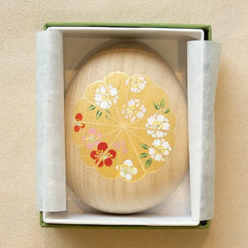 【箱藤商店】桐製たまご箱（菊文様）〈京都日本画絵師絵付け〉