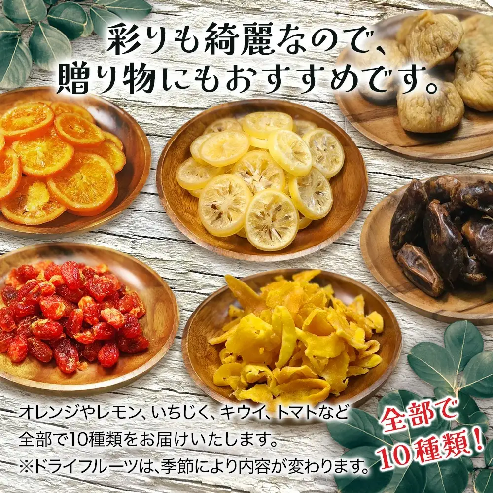【季節限定】ドライフルーツ・ナッツ10種ギフトセット オレンジ レモン いちじく | 津久見市