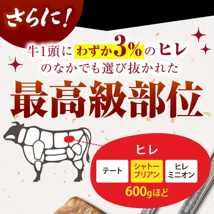 佐賀牛シャトーブリアン 計400g （200g×2パック） [HCS019] ステーキ ヒレ シャトーブリアン
