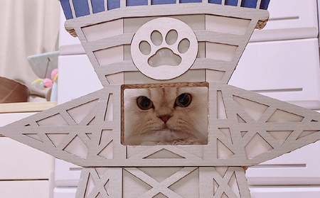 猫の爪とぎ　O型　にゃんずタワー 猫 ねこ ネコ キャット cat 爪とぎ ダンボール 段ボール タワー クラフト 写真映え 丈夫 日本製 国産 室内遊び おもちゃ ペット インテリア 愛猫 動物 猫用品 猫用玩具 グッズ 愛猫へプレゼント ペット用品 愛知県 常滑市