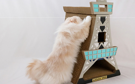 猫の爪とぎ　N型　にゃんずタワー 猫 ねこ ネコ キャット cat 爪とぎ ダンボール 段ボール タワー クラフト 写真映え 丈夫 日本製 国産 室内遊び おもちゃ ペット インテリア 愛猫 動物 猫用品 猫用玩具 グッズ 愛猫へプレゼント ペット用品 愛知県 常滑市