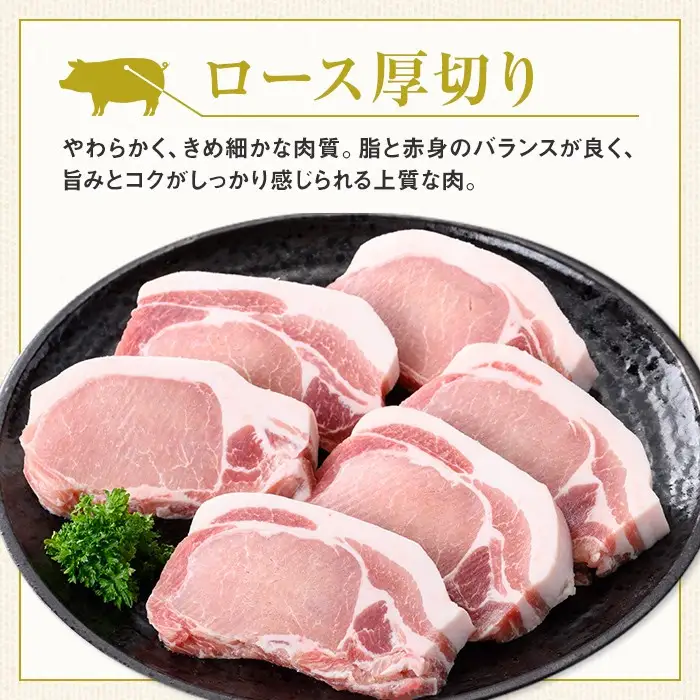 【ふるなびWEEK対象】【A05051】鹿児島県産 厚切り 豚ロースステーキ用  約1kg 豚肉 ポーク とんかつ【大将食品】