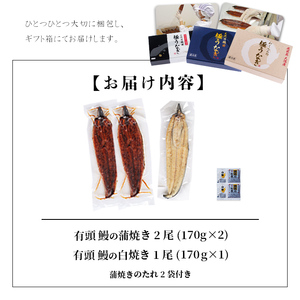 楠田の極うなぎ 蒲焼き2尾・白焼き1尾170g以上×3尾(510g以上) うなぎ 鰻 ウナギ 国産 鹿児島県産 九州産 蒲焼き 白焼き 冷凍 うな重 ひつまぶし b2-011