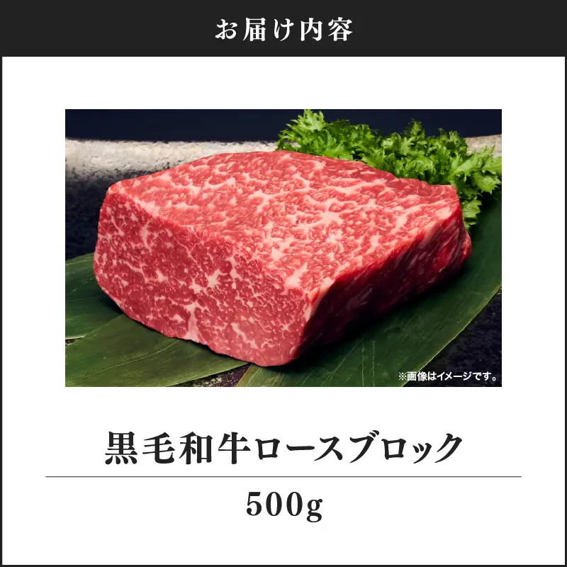 2237 黒毛和牛 ロース ブロック 500g【うしの中山】 KN050-011 肉 牛肉