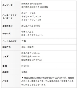 メンズ雨傘 トップレス折傘 372201 先染チェック 日本製 ネイビー×グリーンA ／ まちづくり観光振興機構 モダン 高級感 奈良県 田原本町
