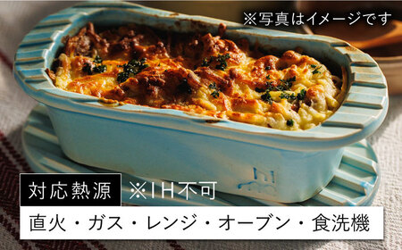 【波佐見焼】【直火OK！陶器のキャンプ用品】hime クッキングギア OVAL  solo（カーキ）食器 皿【藍染窯】[JC167] 波佐見焼
