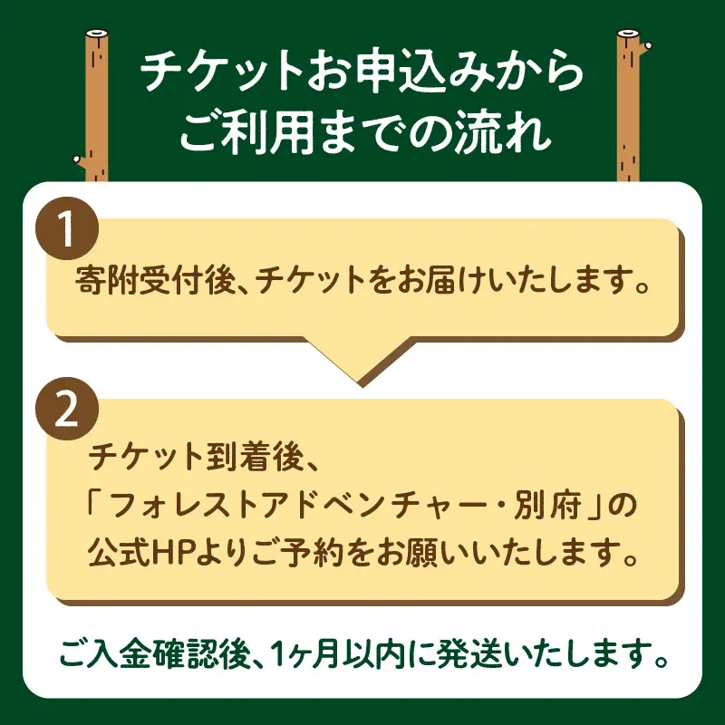 フォレストアドベンチャー 体験チケット【キャノピーコース】_B131-002【るさと納税 フォレスト アドベンチャー 体験チケット 初心者向け 冒険 森 遊び アウトドア 絶景 自然 楽しむ ダイナミック アクティビティ マイナスイオン 別府市 大分県 送料無料】