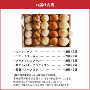 無添加冷凍パンセット〈リッチ〉 無添加 冷凍パン セット 5種 20個入 リッチ 急速冷凍 焼きたて パン 長期保存 国産小麦 ミルクハース ナチュラブール ブリオッシュブール クロワッサン メロンパン 朝食 ギフト 詰め合わせ お取り寄せ 防災 備蓄 奈良県 生駒市 送料無料