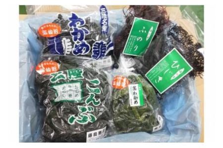 三陸産 海藻 5種セット ( わかめ 茎わかめ ひじき ふのり 昆布 ) [さんりくみらい 宮城県 気仙沼市 20564805]