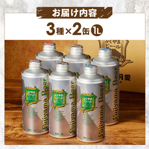 富士山麓生まれの誇り 「ふじやまビール」　【計6本】 1L× 3種類 ×2セット すぐ届く 地ビール クラフト 国産 1L 味わい 酵母入り