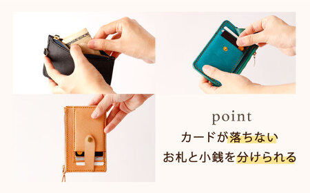 【ベージュ×ブラック】レザー スマートフォン 用 サコッシュ＆コインケース  [OBG012_01]レザーケース