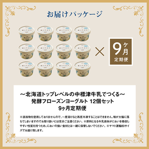 【定期便：全9回】【無添加】北海道 フローズンヨーグルト×12個【1105402】