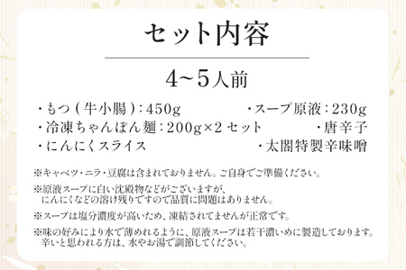 【6ヶ月定期便】 老舗人気店 博多 本格 もつ鍋 セット 4～5人前×6回 国産もつ 小腸 ちゃんぽん麺 薬味付き 鍋セット お取り寄せ グルメ 惣菜 福岡 にんにくスライス 特製辛味噌 送料無料