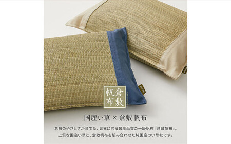国産い草とふわもち素材の新感覚平枕 国産平枕 倉ノ戸（くらのと）【BE（ベージュ）】