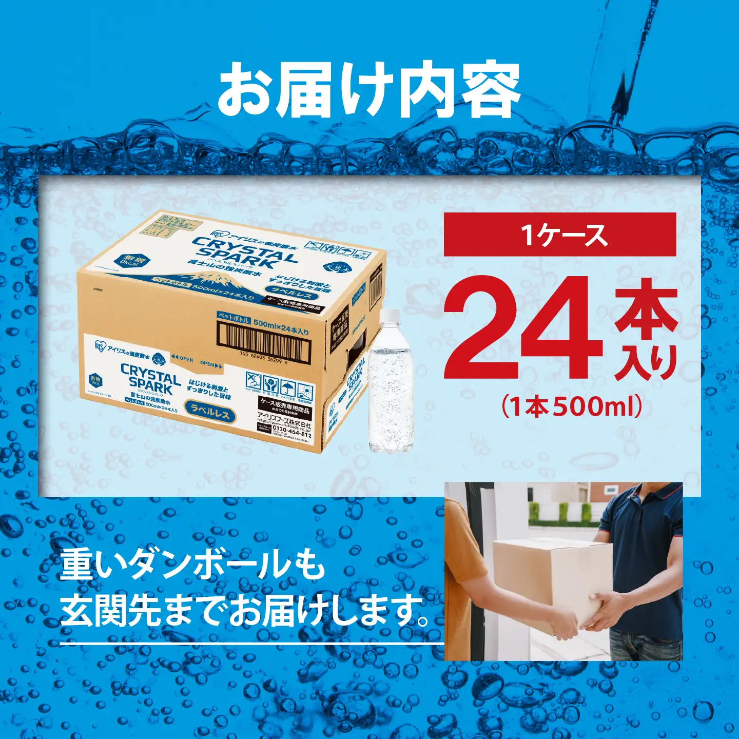強炭酸水 ラベルレス 12ヶ月定期便 500ml×1箱 24本入 炭酸