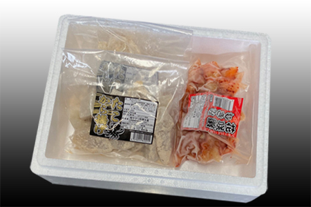 【北海道根室産】たこ唐揚げ250g×2P、花咲かにむき身300g×1P B-36045
