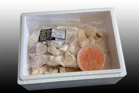 たこ唐揚げ250g×2P、ほたて貝柱500g×1P、いくら醤油漬け100g×1P C-36074