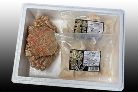 毛かに400g前後～550g前後×1尾、たこ唐揚げ250g×2P C-36076