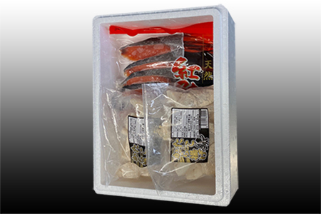 たこ唐揚げ250g×2P、甘塩紅鮭5切×1P A-76034