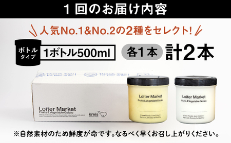 【全6回定期便】行列のできる アイスクリーム 屋  ジェラート ボトル2個 アイス 食べ比べ ギフト スイーツ プレゼント 糸島市 / LoiterMarket ロイターマーケット [AGD024]