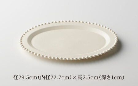 【美濃焼】ティアラ オーバルプレート＆カップセット マットアイボリー【Primitive陶舎花＊花】食器 楕円皿 スープカップ パスタ皿 メインディッシュ ワンプレート ランチ ディナー 写真映え 洋風 ヨーロッパ風 カフェ風 かわいい おしゃれ [MFZ028]