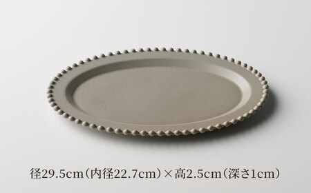 【美濃焼】ティアラ オーバルプレート＆カップセット マットグレー【Primitive陶舎花＊花】食器 楕円皿 スープカップ パスタ皿 メインディッシュ ワンプレート ランチ ディナー 写真映え 洋風 ヨーロッパ風 カフェ風 かわいい おしゃれ [MFZ029]
