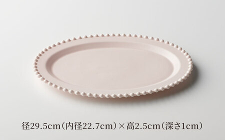 【美濃焼】ティアラ オーバルプレート＆カップセット マットピンク【Primitive陶舎花＊花】食器 楕円皿 スープカップ パスタ皿 メインディッシュ ワンプレート ランチ ディナー 写真映え 洋風 ヨーロッパ風 カフェ風 かわいい おしゃれ [MFZ030]