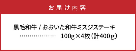 【A4～A5等級】おおいた和牛 ミスジ ステーキ 100g×4枚（合計400g）_1103R