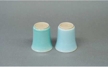 有田焼 翡翠・天青こどもコップ 2色セット 青磁 食器 ぐい呑 湯呑 うつわ 作家 梶原大敬 茂正工房 A22-41