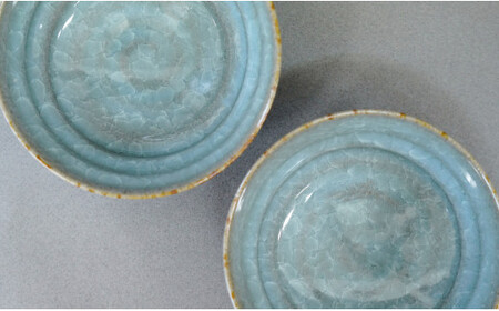 有田焼 貫入4寸（12cm）小鉢2個セット 青磁 食器 鉢 うつわ 作家 梶原大敬 茂正工房 A24-79