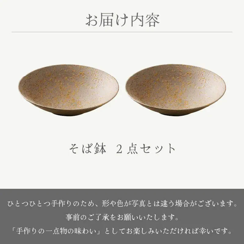  越前焼のふるさと越前町からお届け！ そば鉢 2点セット 光窯 越前焼 越前焼き 【蕎麦 ボウル はち 食器  ギフト うつわ 電子レンジ 食洗機 現代の名工 工芸品  陶器 】 [e25-b014]