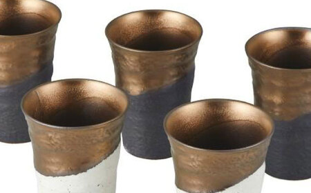 【美濃焼】煌き タンブラー 5個 セット【株式会社サンエー】食器 酒器 コップ カップ グラス ビール サワー 晩酌 おもてなし ゴールド ホワイト ブラック 金 白 黒 高級感 おしゃれ ギフト プレゼント 贈り物 レンジ対応 食洗機対応 送料無料 [MDP059]