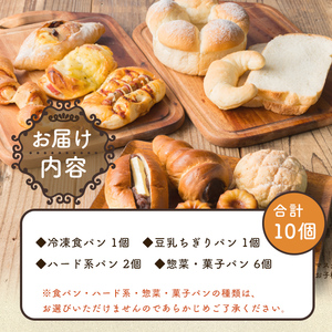 i883 冷凍パンセット(計10個) 鹿児島 パン 菓子パン 食パン 豆乳 ちぎりパン ハード系 チョコ プレーン 冷凍 何が届くかお楽しみ バラエティ セット 【パティスリータンプルタン】