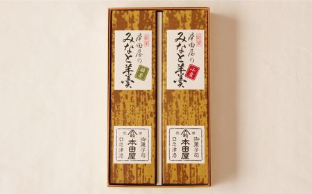 【羊羹好きなあなたに！】みなと羊羹 2本入 / ようかん 小豆 抹茶 お土産 お菓子 ギフト 贈答 / 南島原市 / 本田屋かすてら本舗 [SAW046]