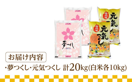 【先行予約】【令和7年産】福岡県産米食べ比べ「夢つくし」と「元気つくし」セット 白米 計20kg【2025年11月以降順次発送】 [ABDD015] 