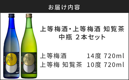 上等 梅酒 ・ 上等 梅酒 知覧茶 中瓶 2本 セット K204-003