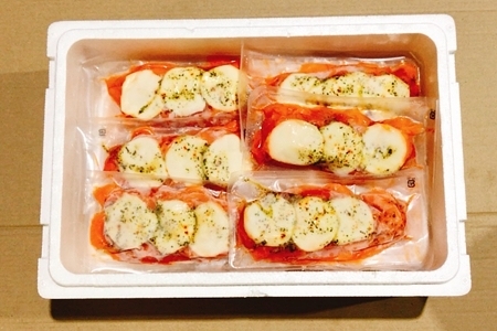 スモークサーモンカプレーゼ4～7P(計800g)＆塩サーモンハラス220g×12P F-09029