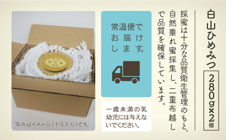  純粋日本はちみつ 白山ひめみつ 280g×2個