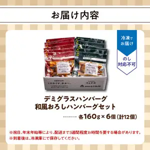 デミグラスハンバーグ・和風おろしハンバーグセット各160g×6個 A05071