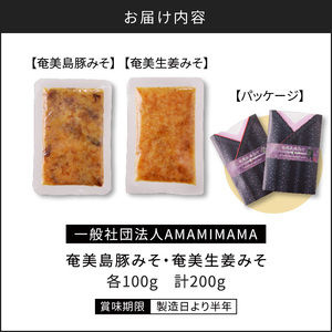 奄美島豚みそ・奄美生姜みそ A146-003 みそ 味噌 ミソ 豚味噌 豚みそ 生姜みそ 茶請け味噌 伝統 島豚みそ お供 生姜 しょうが 豚 ほんのり 甘い 辛味 AMAMIMAMA ふるさと納税 奄美市 おすすめ ランキング プレゼント ギフト