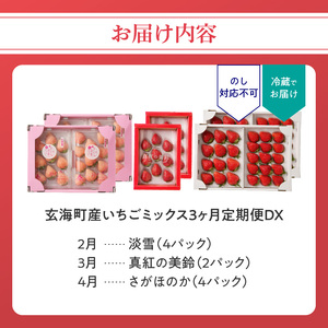 ★予約受付★ 玄海町産いちご ミックス定期便DX ／ さがほのか 淡雪 真紅の美鈴 果物 フルーツ 定期便【Z055】