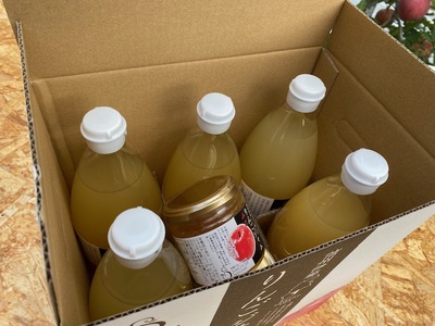 信州りんごジュース 飲みくらべ 1リットル×5本入＋りんごジャム3個セット【013-14】