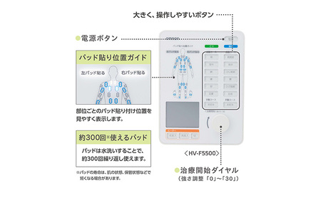 オムロン 電気治療器 HV-F5500 健康機器 ヘルスケア 強さ調節