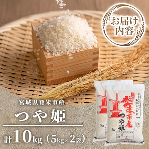 ≪令和7年産≫ 登米市産 つや姫 10kg(5kg×2袋) 冷蔵米 お米 おこめ 米 コメ 白米 ご飯 ごはん おにぎり お弁当 佐沼交通株式会社【楽らく館】tm474