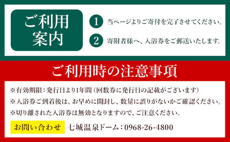 温泉 七城温泉ドーム 入浴券12枚綴り《30日以内に出荷予定(土日祝除く)》入浴券 チケット 温泉 熊本県 菊池市 七城温泉ドーム 送料無料