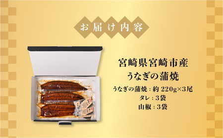 うなぎ 国産 蒲焼 3尾 うなぎ[660g]