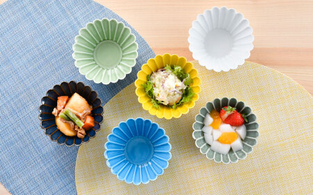 【波佐見焼】菊型小鉢カラフル6色セット 食器 皿【洸琳窯】[GE64] 波佐見焼