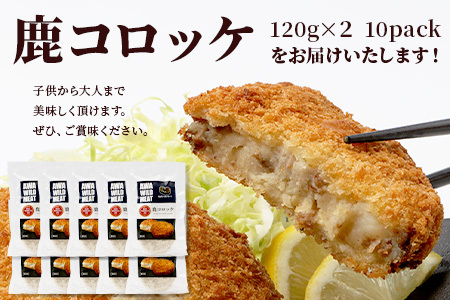 【阿波地美栄】徳島県産 鹿コロッケ 10P 120g×20個[徳島 那賀 国産 徳島県産 ジビエ じびえ 鹿 鹿スジ肉 鹿肉 おかず レトルト コロッケ 冷凍 冷凍コロッケ お試し ころっけ 惣菜 冷凍総菜 弁当 美味しい おすすめ]【NH-12】