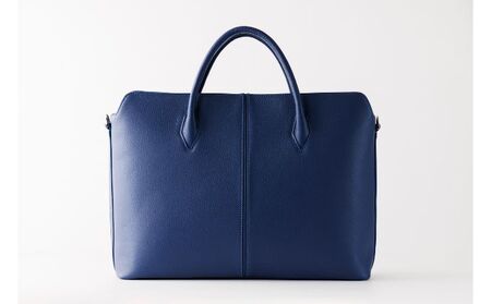 牛革ビジネストートバッグ＜ショルダー付＞【SOP004】 ファッション かばん デザイン 機能性 テフロン加工 国産牛革 贅沢 軽い アクセント 型押し  アイスブルー